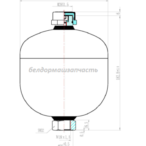 Гидроаккумулятор (ПГА) HDM DA330/W-1,0 G1/C H-330-М-100
