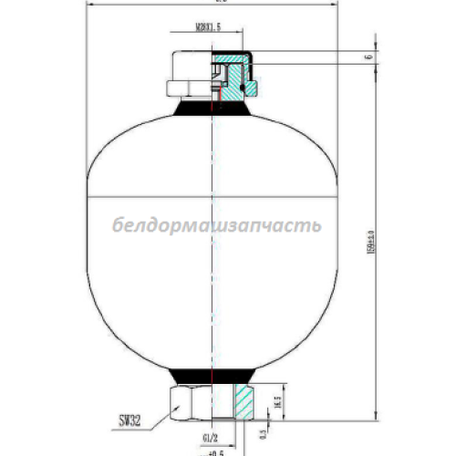 Гидроаккумулятор ПГА HDM DA330/W-0,5 G1/C H-330-G-100