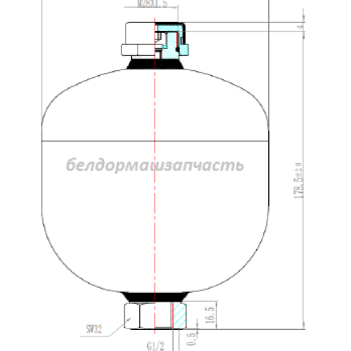 Гидроаккумулятор (ПГА) HDM DA210/W-1,0 G1/C H-210-G-100